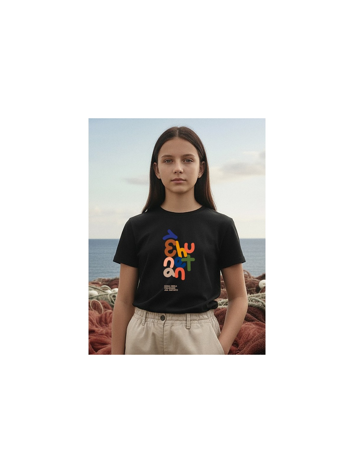 Camiseta infantil negra