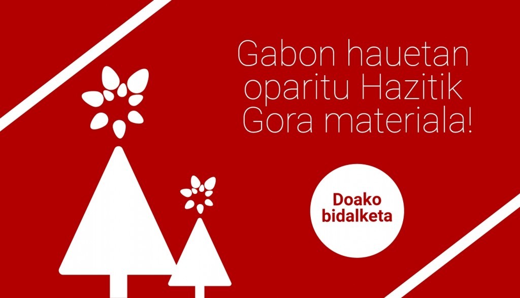 Jaso etxean Hazitik gora! materiala bidalketa gasturik gabe