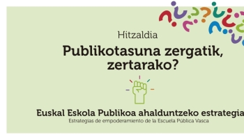 Charla el 18 de abril: “Publikotasuna zergatik, zertarako? Euskal Eskola Publiko